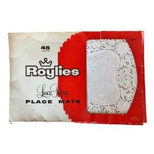Roylies Place Mats Doilies VTG 1954 Royal Lace Paper Co Box Dining Entertaining